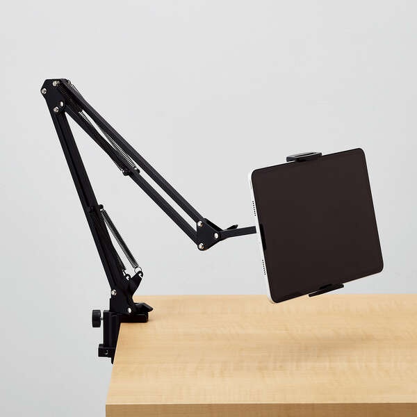 Zアーム型タブレットスタンド(ヘッドボードに取付可能)【TB-DSZARMBEDBK】