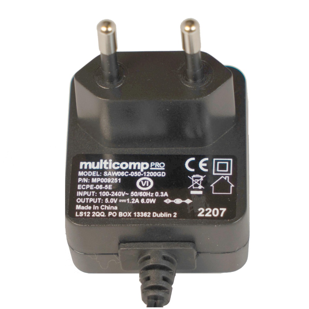 ADAPTER AC-DC 9V 0.6A MP009253 MULTICOMP製｜電子部品・半導体通販のマルツ