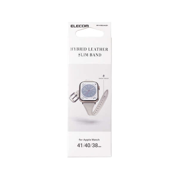 Apple Watch用ハイブリッドレザースリムバンド(41/40/38mm)【AW-41BDLHVJGY】