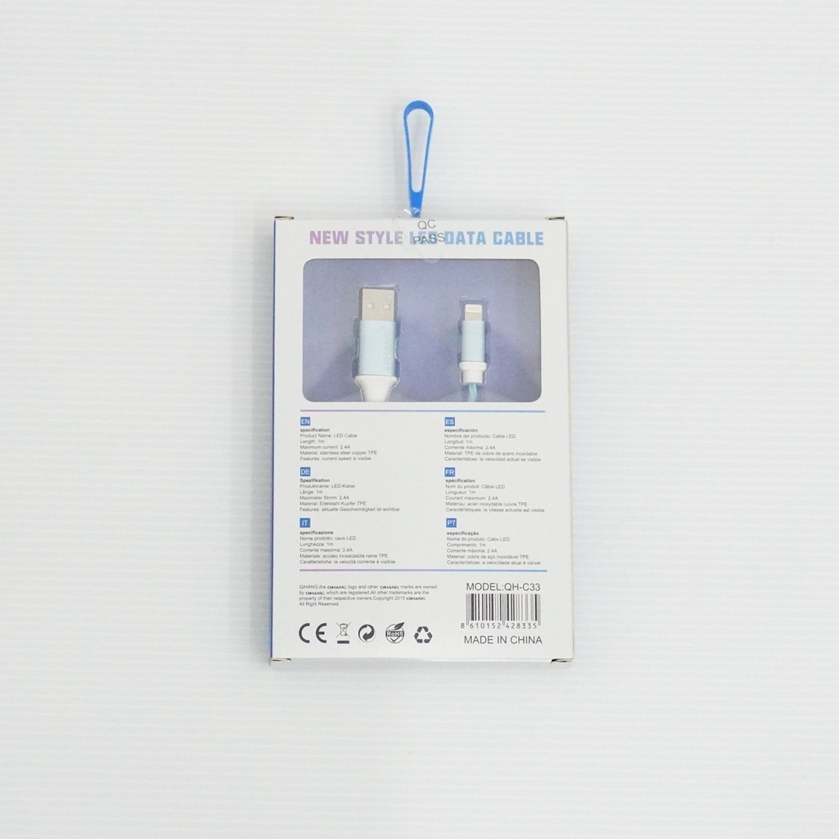 【在庫処分セール】流れるLED Lightningケーブル【EM-US20L-LEDFL-1M-BL】