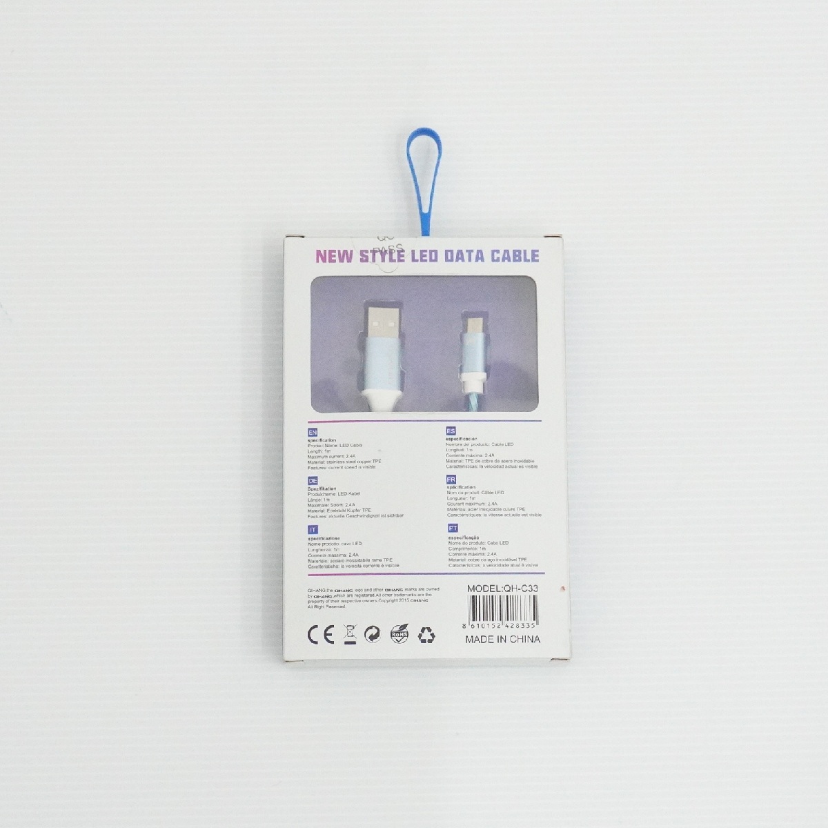 【在庫処分セール】流れるLED microUSBケーブル【EM-US20M-LEDFL-1M-BL】