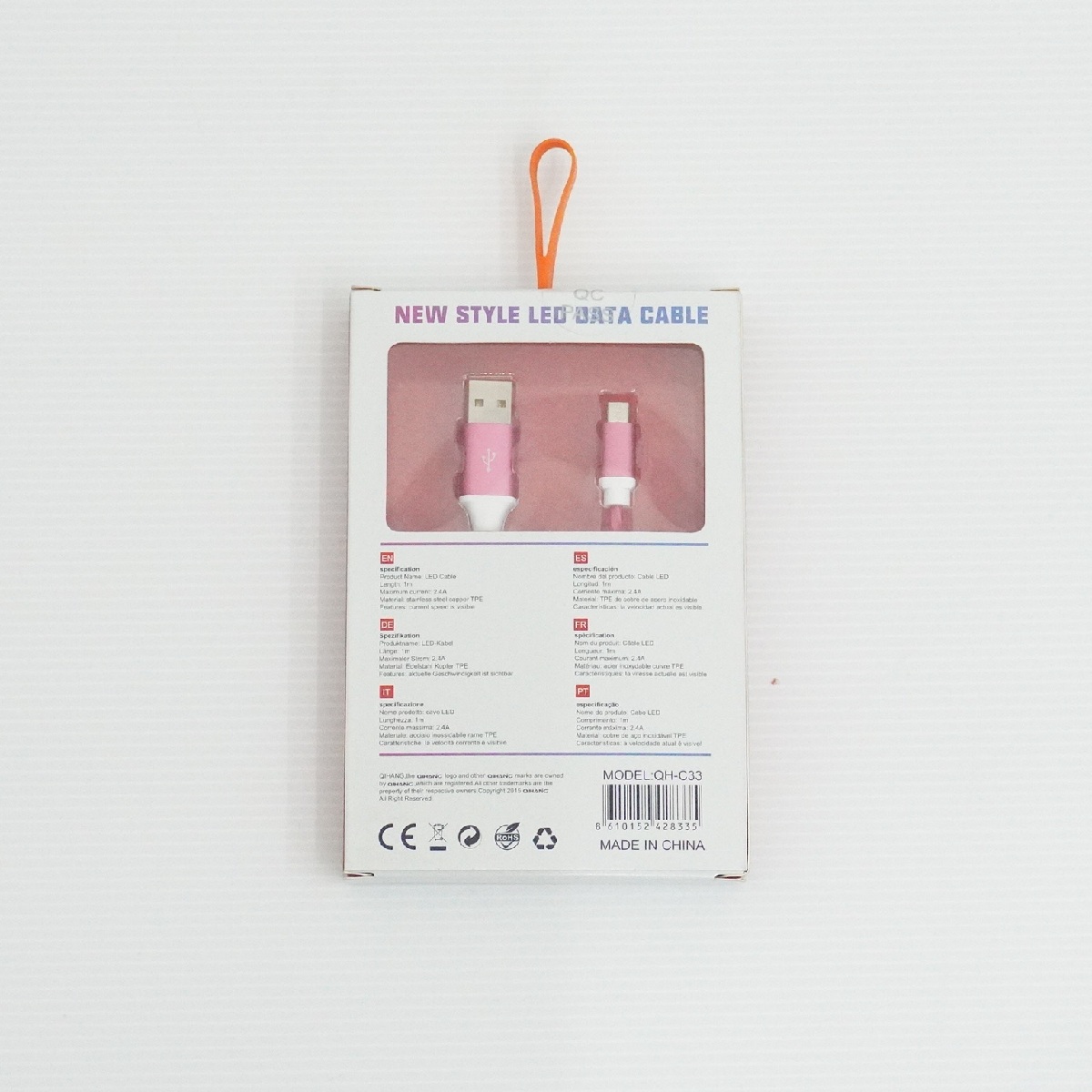 【在庫処分セール】流れるLED microUSBケーブル【EM-US20M-LEDFL-1M-RD】