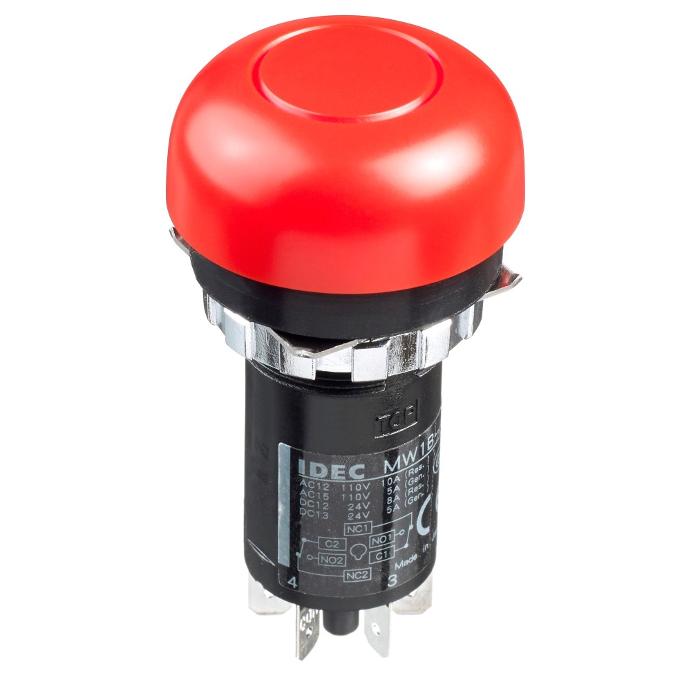 PB SWITCH DPDT 10A 110VAC PANEL RED MW1B-A32R IDEC製｜電子部品・半導体通販のマルツ