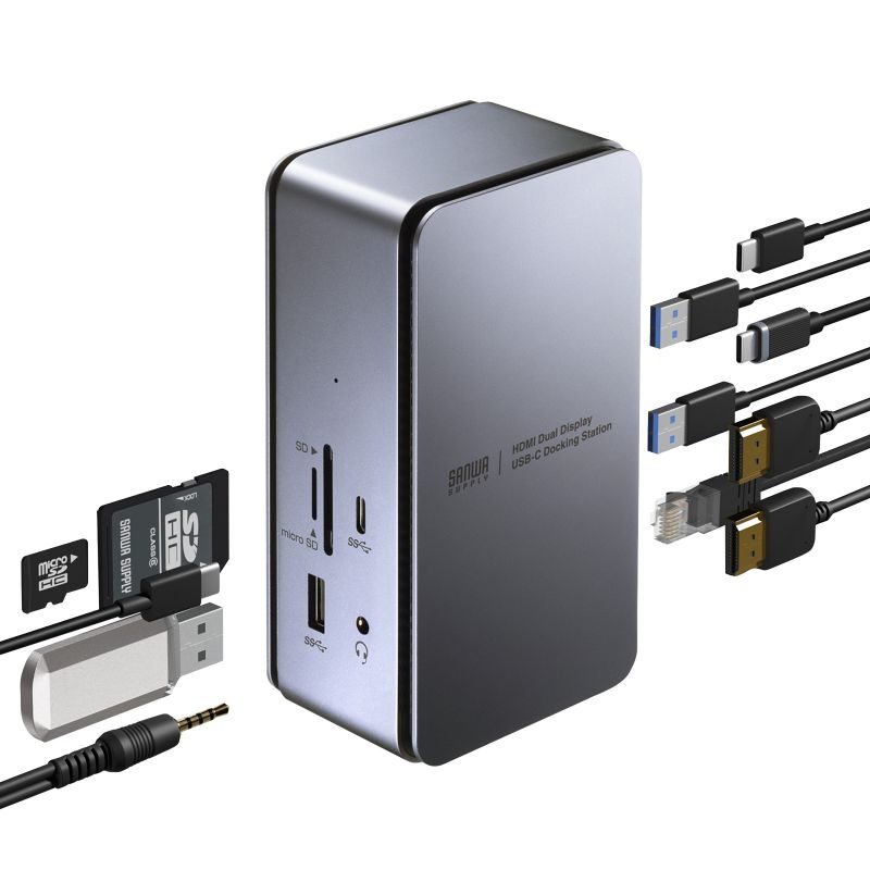USB Type-Cドッキングステーション(HDMI×2画面出力対応)【USB-CVDK12】
