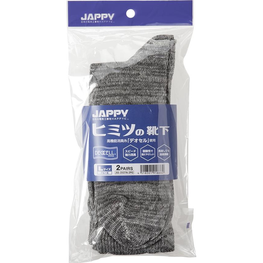 ヒミツノ靴下(2足入)【JSS-2527A-2PGｸﾞﾚｰ】