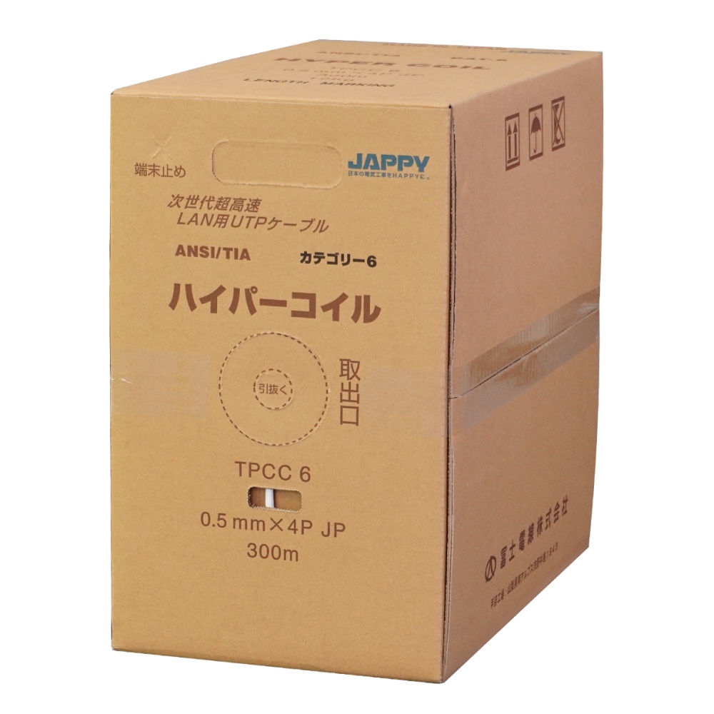Cat.6LANケーブル 白 300m【TPCC6-05MM-4P-ｼﾛJP】