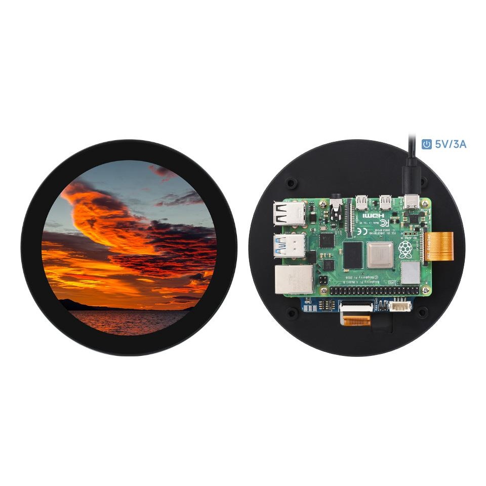 4インチ円形タッチスクリーンディスプレイ(720×720) MIPI DSI接続)【WAVESHARE-24603】