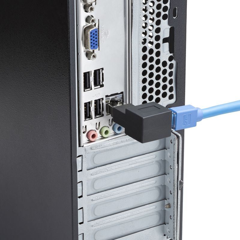 RJ-45L型変換アダプタ(右出し カテゴリ6A STP)【ADT-RJ6A-LR】