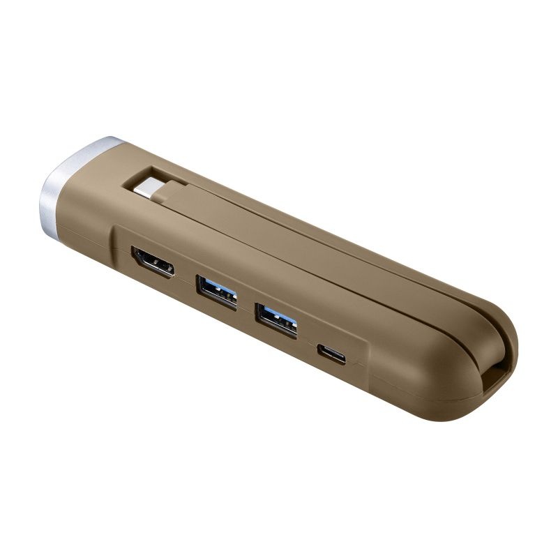 USB Type-Cモバイルドッキングステーション(HDMI＋LAN付)カーキ【USB-3TCHLP10K】