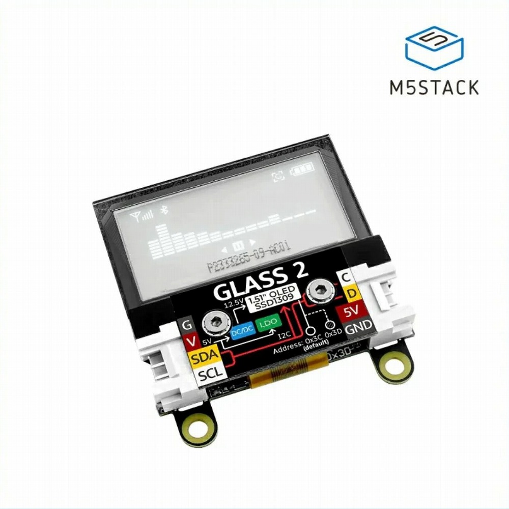 M5Stack用1.5インチ透過型OLEDディスプレイユニット2【M5STACK-U158-B】