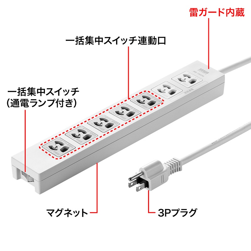 電源タップ【TAP-F37-5KR】