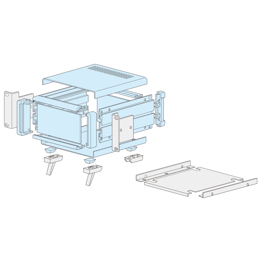 MS型メタルシステムケース(66×160×280/シルバー/ライトグレー/グレー)【MS66-16-28GS】