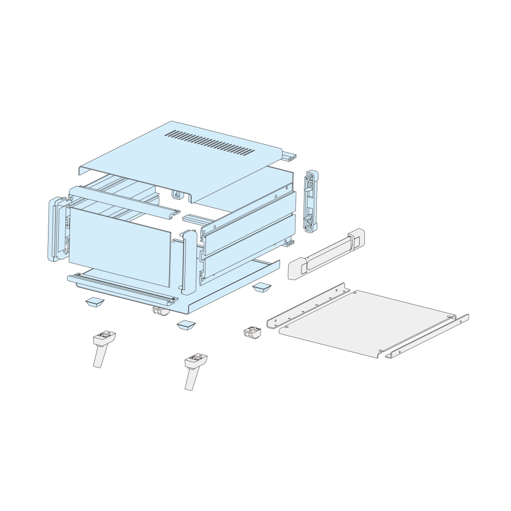 MSY型バンド取手付システムケース(66×260×230/シルバー/ライトグレー/グレー)【MSY66-26-23GS】