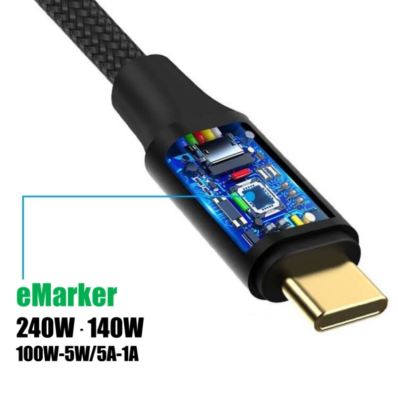 USB4 Gen3 Type-C to C ケーブル(240W/40Gbps/8K 出力/100cm/ブラック)【APC-V124CC-PD31U4G3】