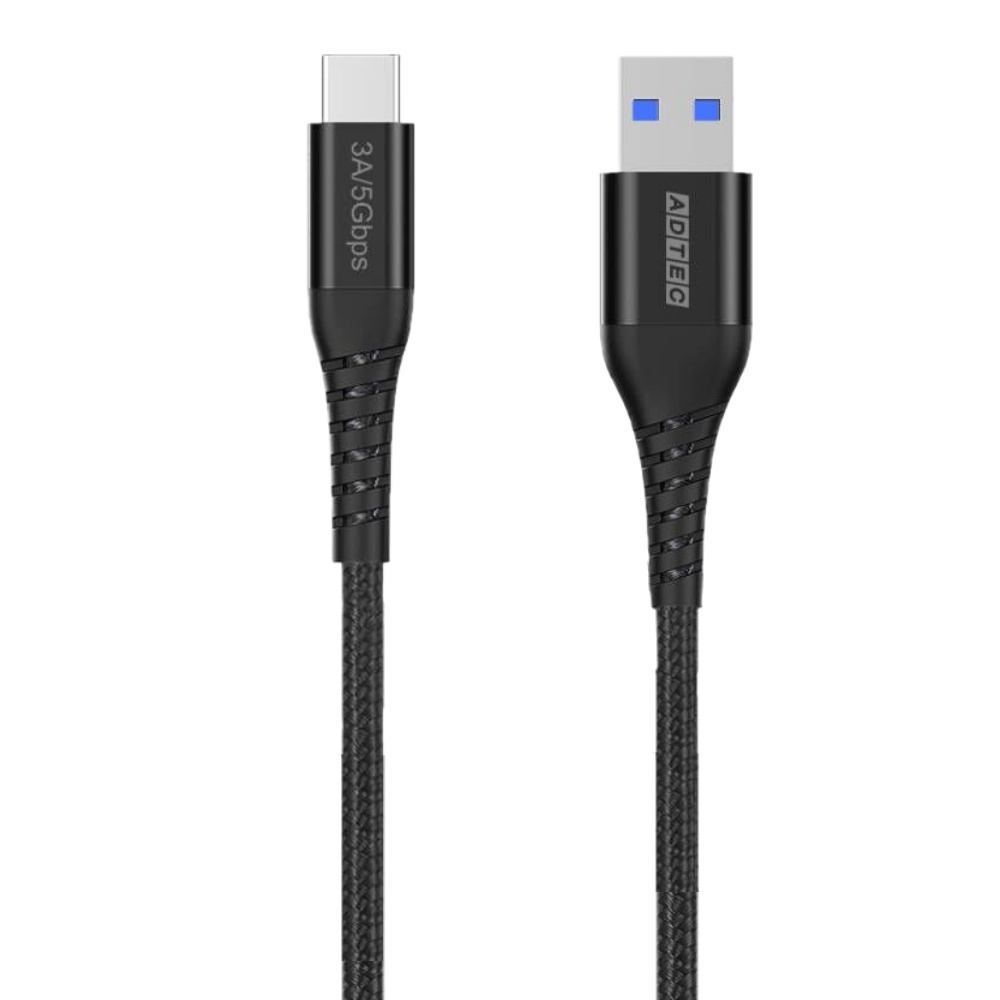 USB3.0 Type-A to C ケーブル(36W/3A 5Gbps/200cm/ブラック)【APC-V2006AC-U3-BK】