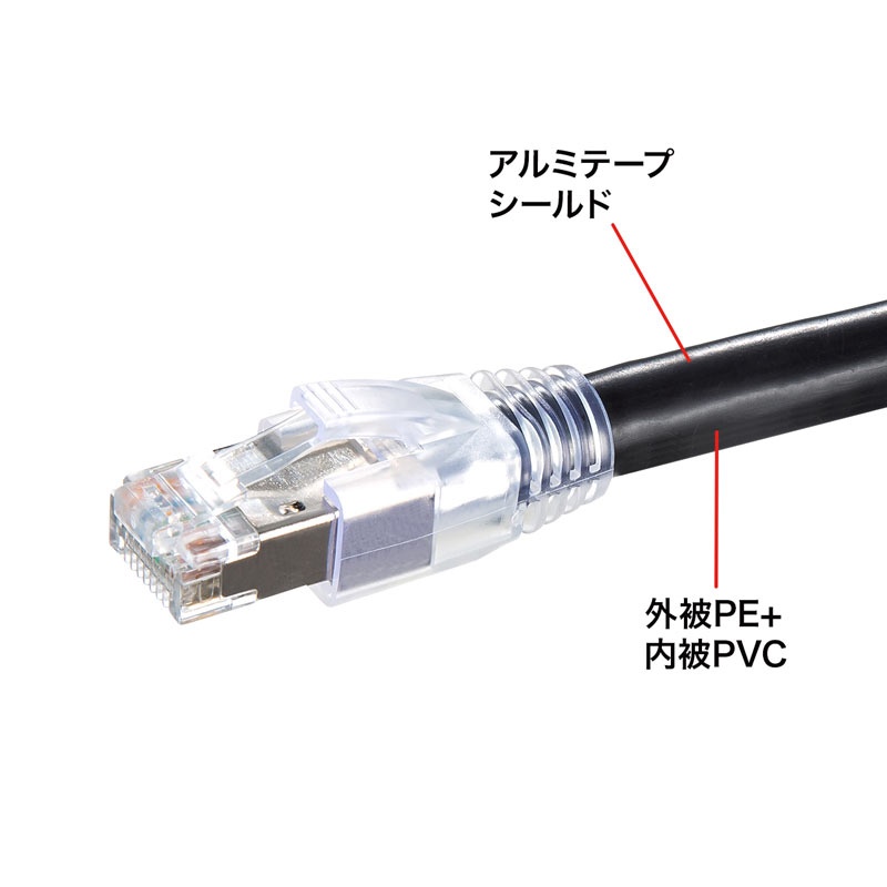 カテゴリ6A屋外用LANケーブル【KB-T6AAD-80BK】