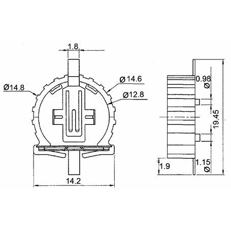 ボタン電池基板取付用ホルダー CR1220用【CH291-1220LF】