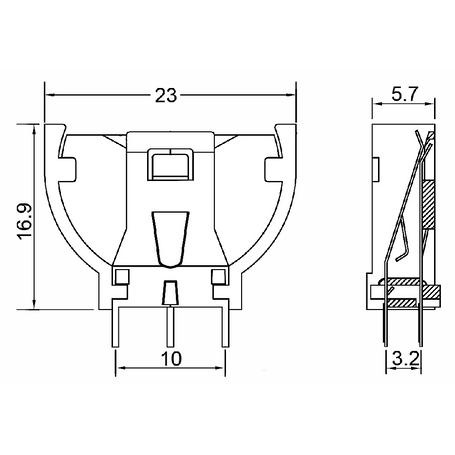 ボタン電池基板取付用ホルダー【CH261-2032LF】