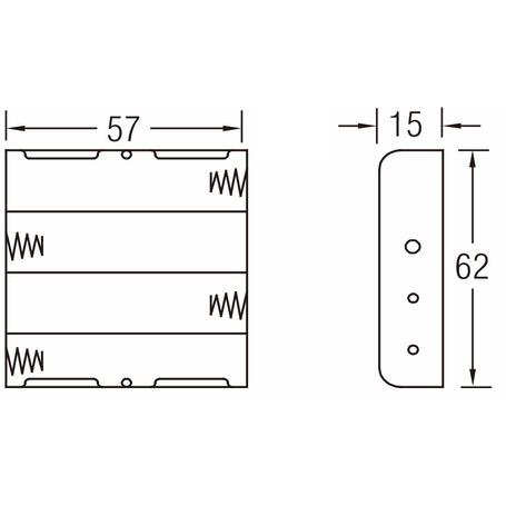 電池ケース 単3×4本 リード線【BH-341-2A】