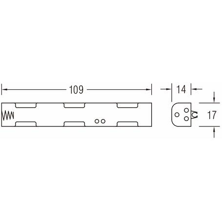 電池ケース 単3×2本 リード線 縦一列【BH-325-1A】
