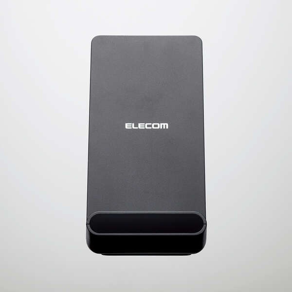 Qi規格対応ワイヤレス充電器(5W/2枚コイル/スタンドタイプ)【W-QS09BK】