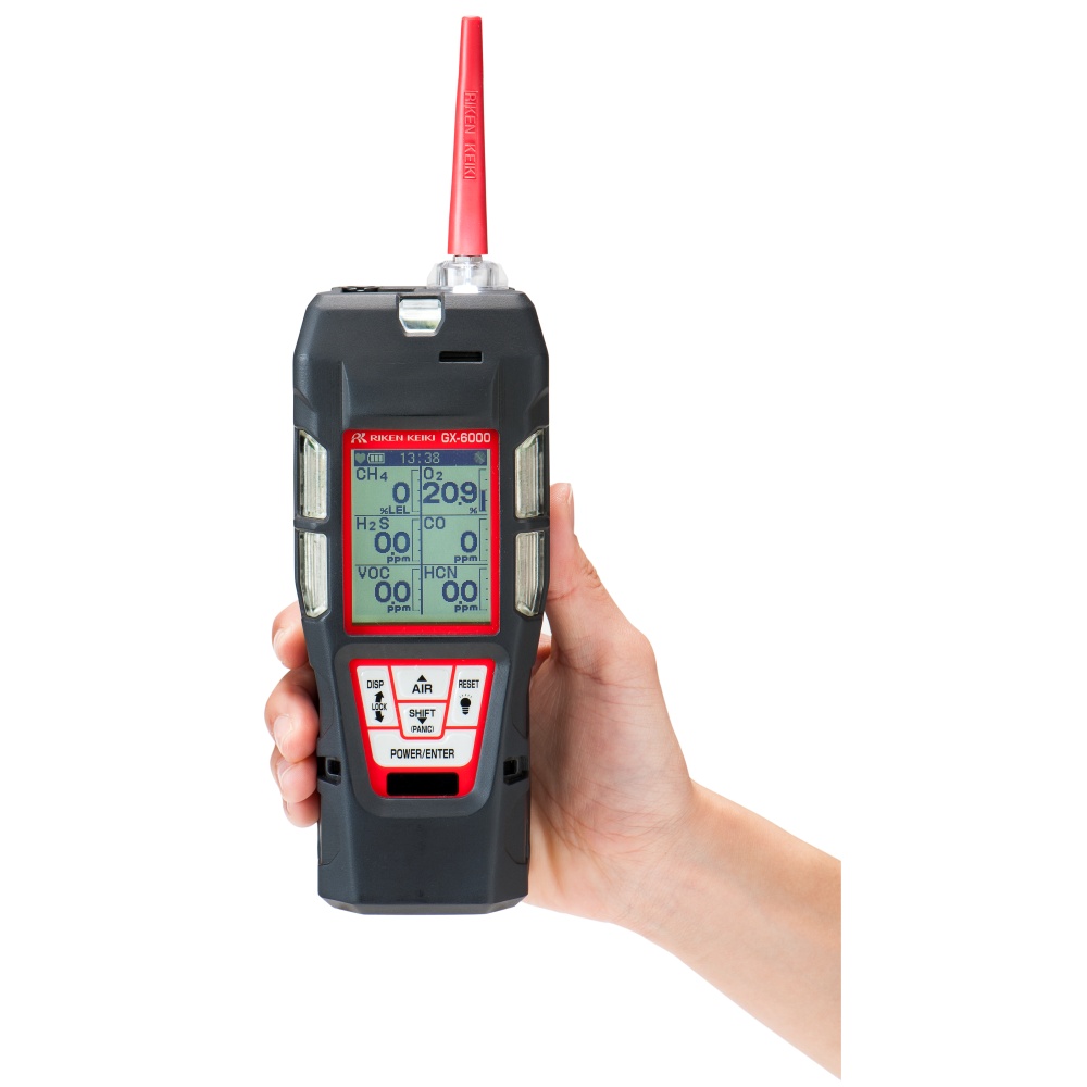 携帯型マルチガス検知器GX-6000(メタン/酸素/硫化水素/一酸化炭素/塩素)乾電池仕様【GX-6000AM111E500D】