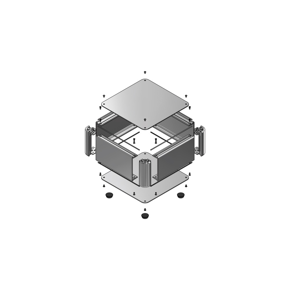EMCシールドボックス(360×132.5×160 シルバー)【AUXE133-36-16AP-SS】