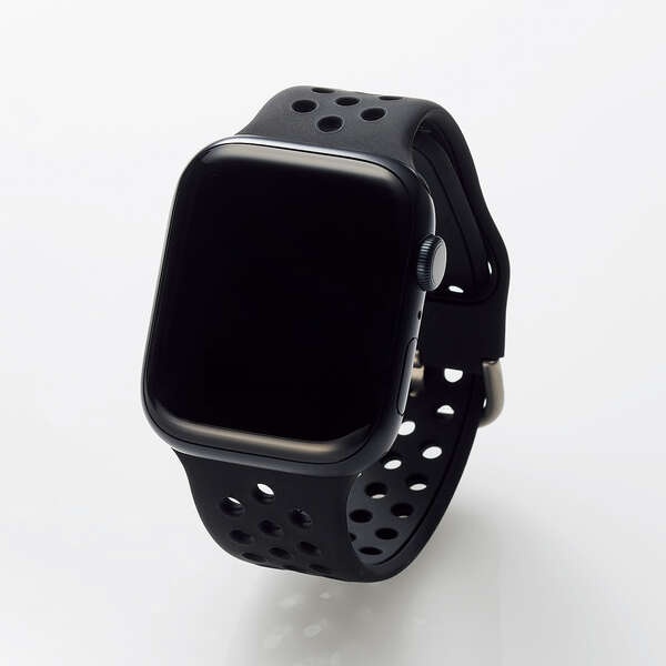 Apple Watch用 シリコンバンド アクティブ(49/45/44/42mm)【AW-45BDSCNBK】