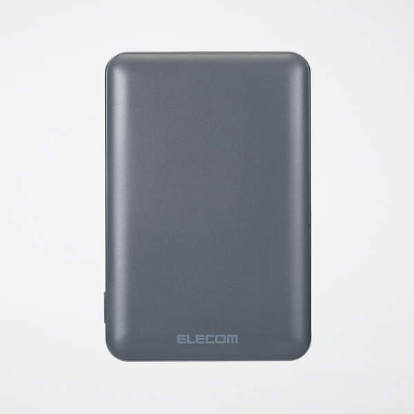 薄型コンパクトモバイルバッテリー(5000mAh/3A/C×1+A×1)【DE-C45-5000DGY】