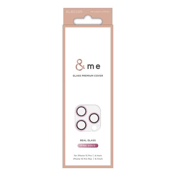 iPhone 15 Pro/Pro Max用 &me カメラレンズカバーガラス【PM-A23CFLLP5PGG】