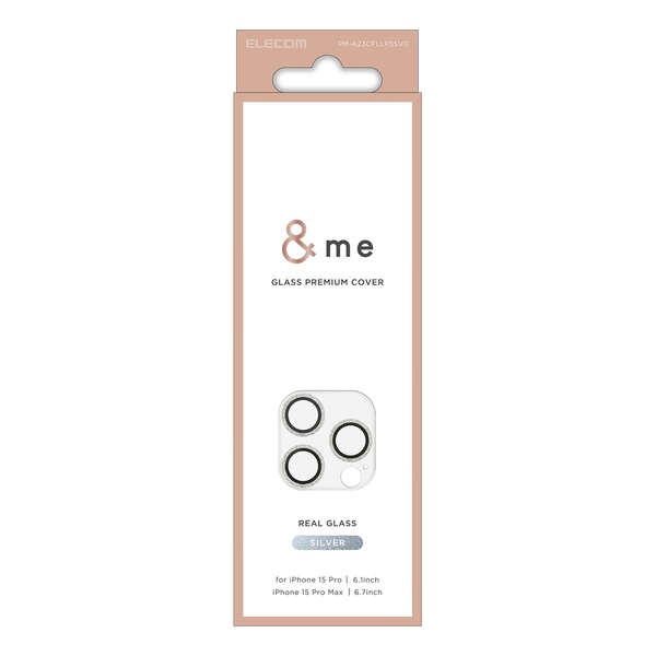 iPhone 15 Pro/Pro Max用 &me カメラレンズカバーガラス【PM-A23CFLLP5SVG】