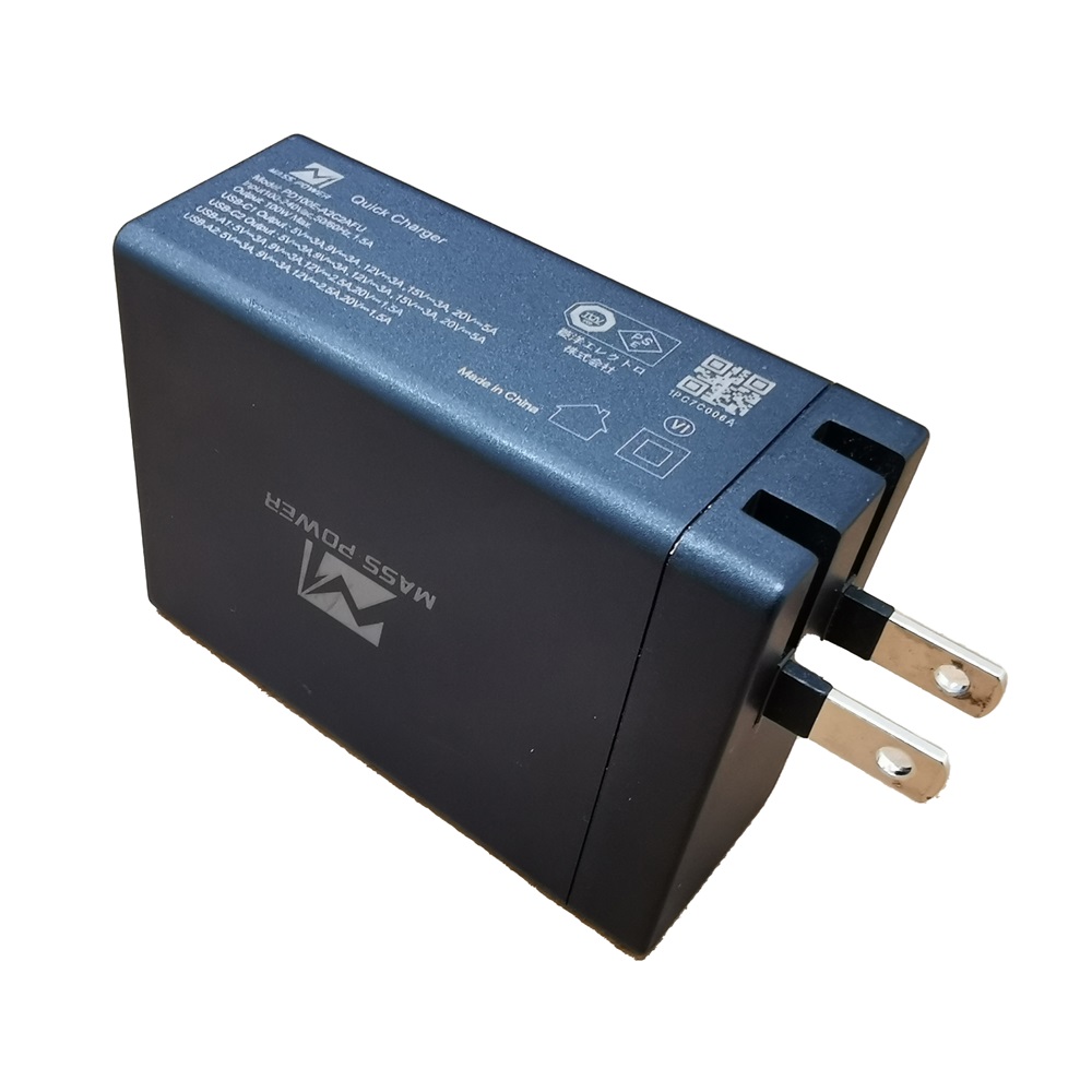 100W Power Delivery USB急速充電器 Type-C / USB-A 【PD100E-A2C2AFU】