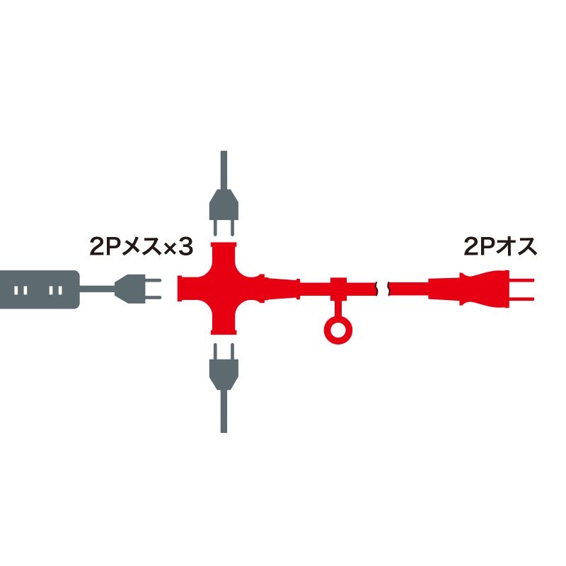 電源延長コード(3個口)ブラック・0.3m【TAP-EX23-03BK】