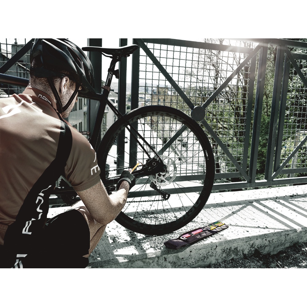 自転車用 9本組 L型 HEX六角レンチセット 折り畳みポーチ付き【004173】
