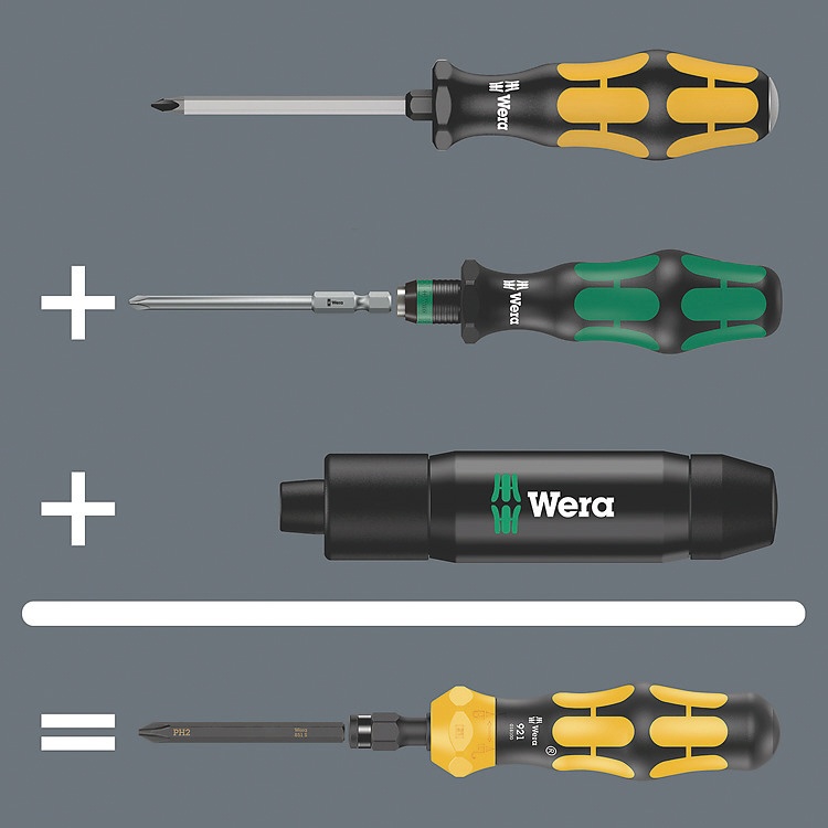 WERA ベラ 差替え式インパクト貫通ドライバーセット ビット18個付き 最大打撃25Nm 【018110】