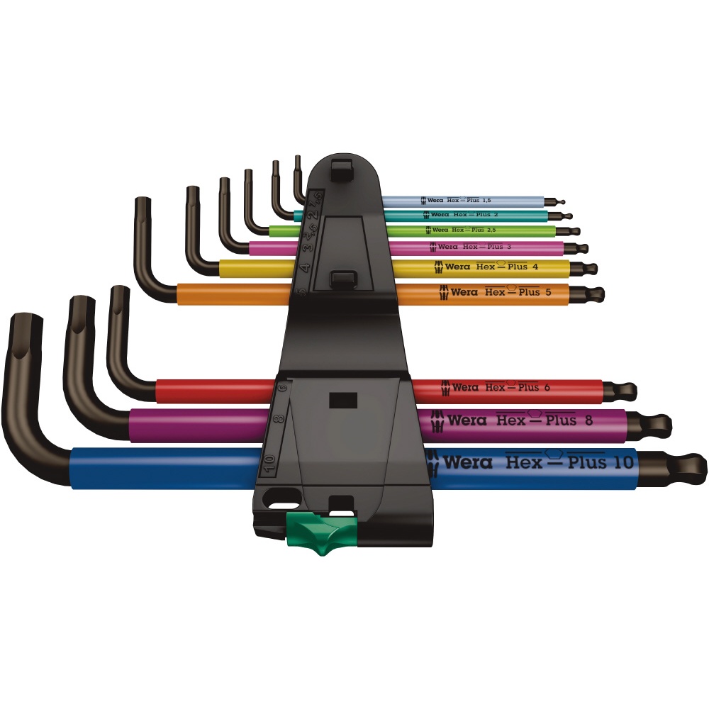 WERA ベラ ヘックスプラス L型レンチ 9本組セット 1.5-10mm マルチカラータイプ 【022089】