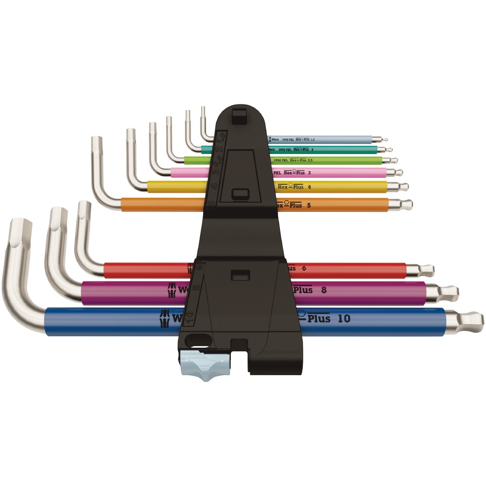 ボールヘックスL型レンチ 9本組セット マルチカラータイプ ステンレス製【022669】