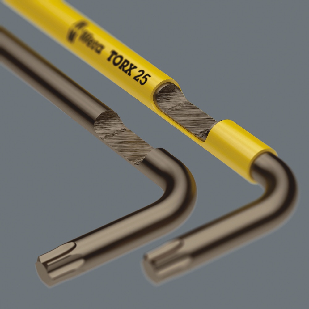 着磁機能なしでねじを保持できる ロングトルクスキーレンチ 刃先サイズT27 全長172mm【024477】