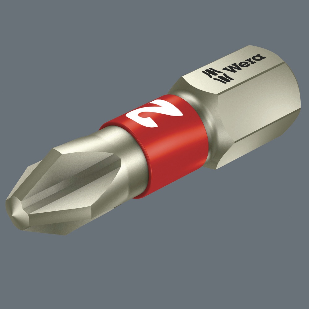 WERA ベラ プラスネジ用 ステンレス製ドライバービット 差込6.35mm 刃先サイズ+1 全長25mm  【071010】