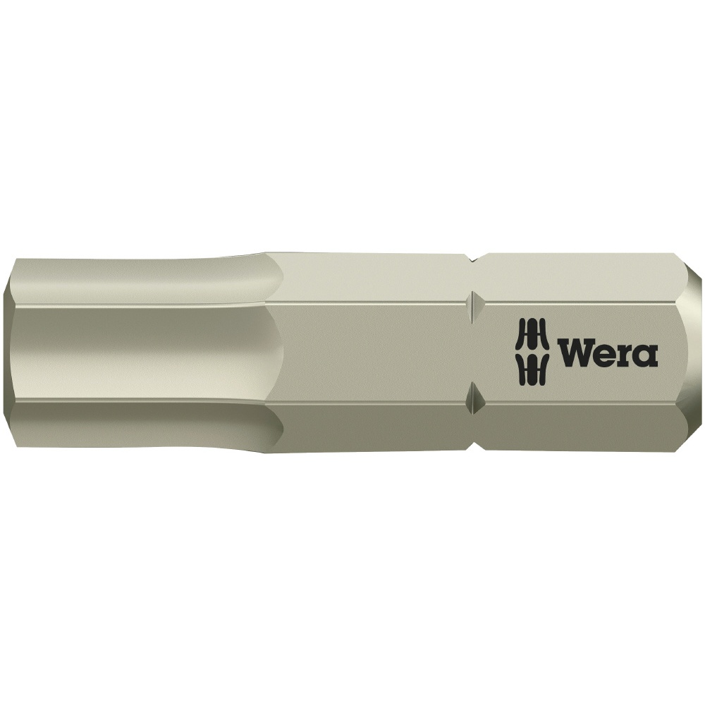 WERA ベラ Hex六角ネジ用 ステンレス製ドライバービット 差込6.35mm 刃先サイズHEX6 全長25mm  【071076】