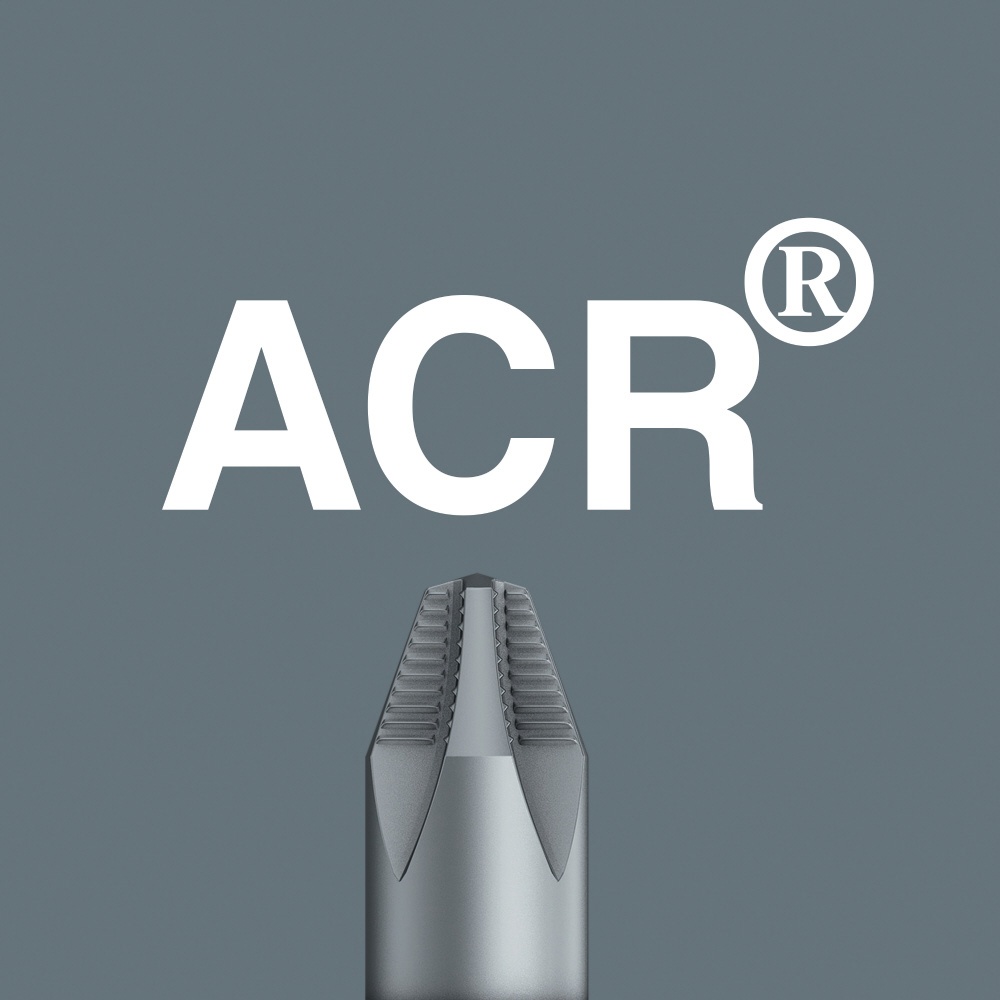 WERA ベラ プラスネジ用 ドライバービット ACR食い込み刃先形状によりカムアウト防止 差込6.35mm 刃先サイズ＋2 全長50mm 【323780】