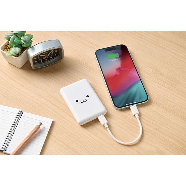 超コンパクトモバイルバッテリー(5000mAh/3A/USB Type-C×1)【DE-C48-5000WF】