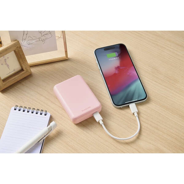 超コンパクトモバイルバッテリー(10000mAh/3A/USB Type-C×1)【DE-C49-10000PN】