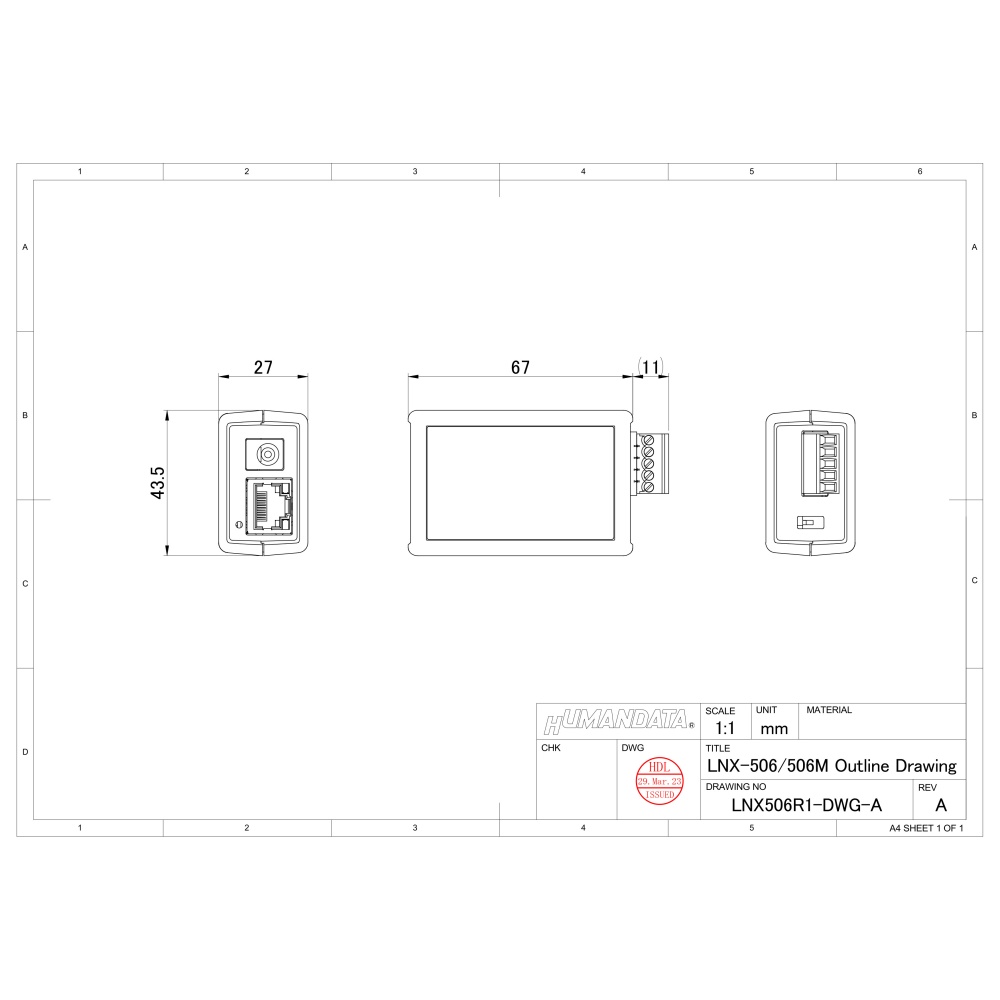 RS-485 LANコンバータ(コンパクト)【LNX-506】
