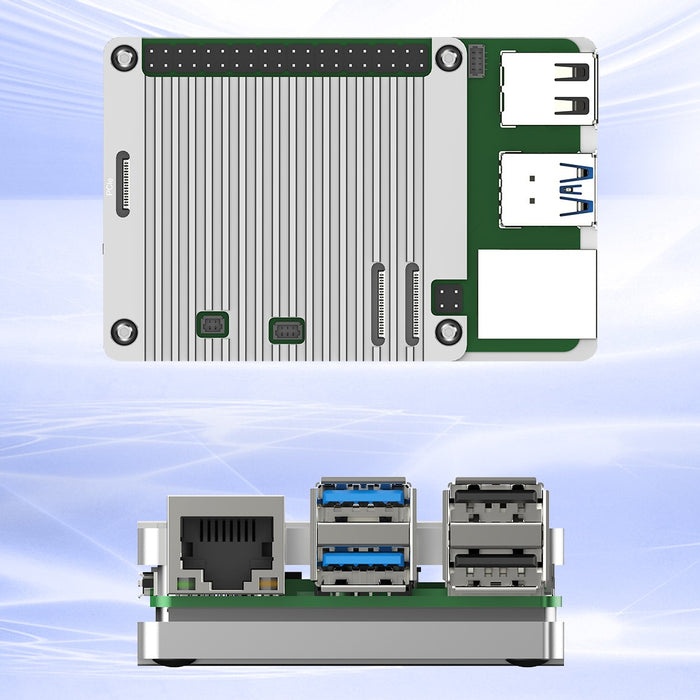 Raspberry Pi 5用 パッシブクーリング オープンCNCケース シルバー【EDATEC-ED-PI5CASE-OS】
