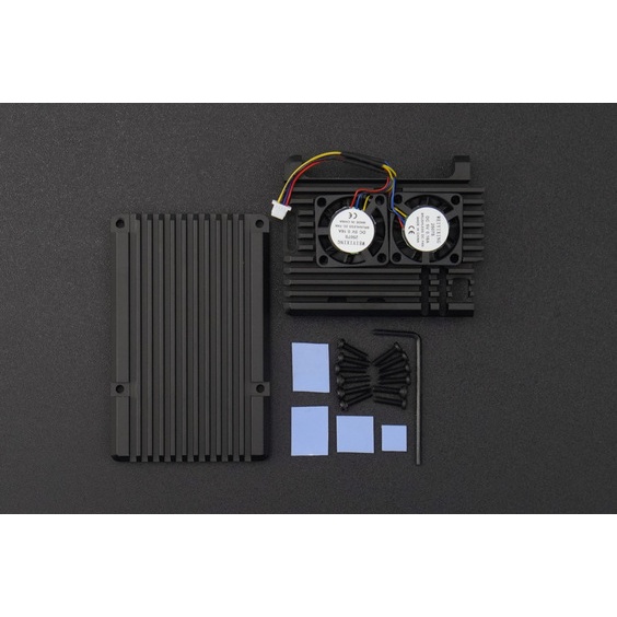 Raspberry Pi5用デュアルファン搭載メタルケース【FIT0979】