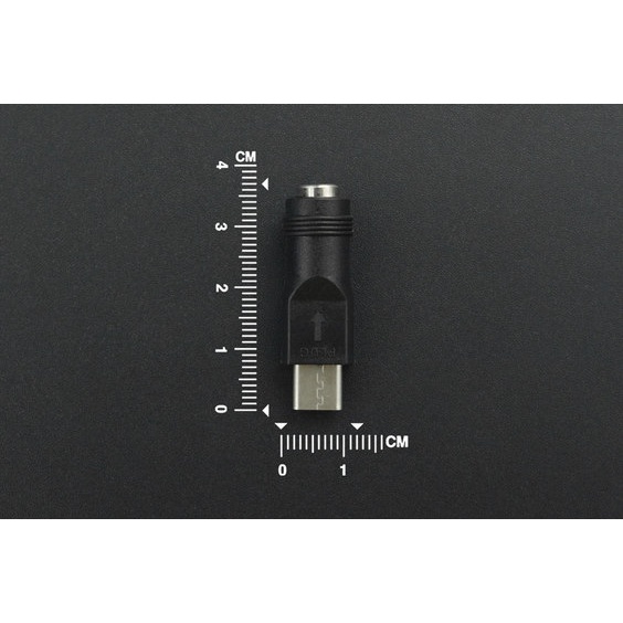 5.5/2.1mm DCジャック to USB Type-C変換コネクタ【FIT0784】