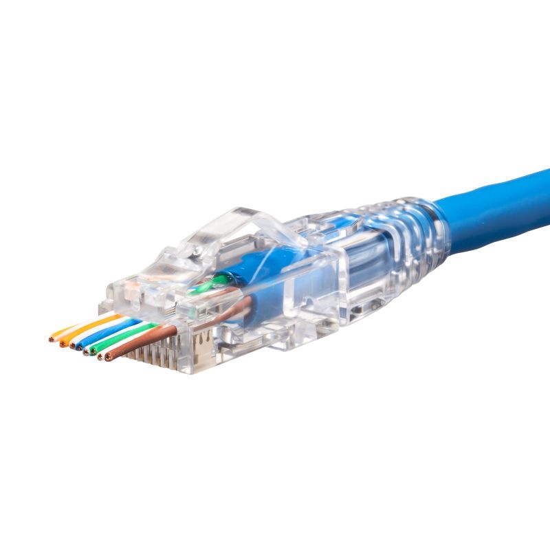 RJ-45コネクタ(カテゴリ6A、貫通型、への字ラッチ、ブーツ付き)10個入り【ADT-6ARJKNH-10】