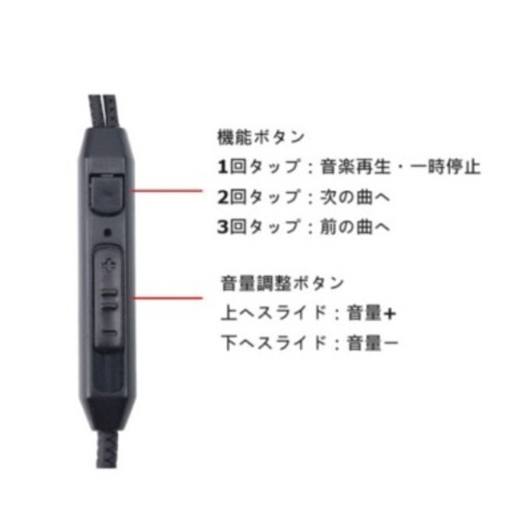 有線イヤホン Type-C ブラック【L-YEC-BK】