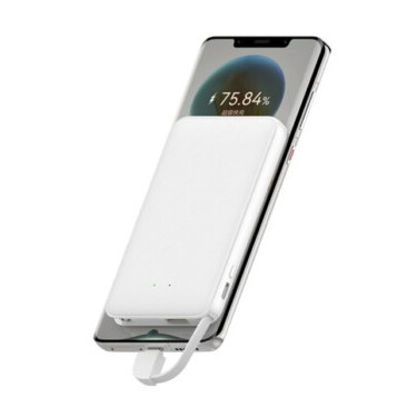 モバイルバッテリー(PD対応 スリム Type-Cケーブル収納 5000mAh 白色)【L-MBPDSC5-WH】